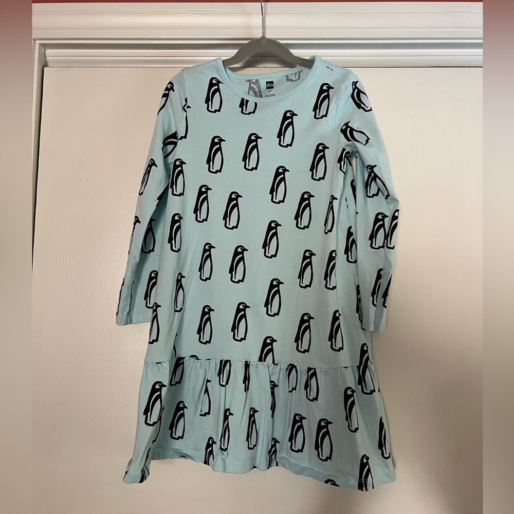 Tea Collection girls penguin dress size 10 EUC